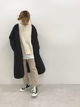 「30代ファッション」｜「アイテム（その他アウター）」を使った、norico さん（レディース・160cm）の秋コーディネート