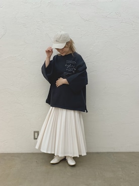 「30代ファッション」｜「アイテム（スウェット）」を使った、norico さん（レディース・160cm）の冬コーディネート