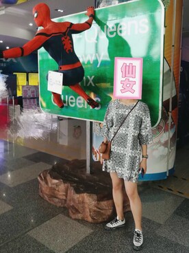 「CONVERSE（コンバース）のアイテム（ワンピース/ドレス）」を使った、apriliannnnさん（レディース・162cm）の夏コーディネート