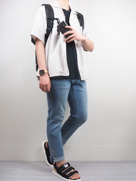 「Alpha Industries（アルファインダストリーズ）のアイテム（バッグ）」を使った、ぼるさん（メンズ・170cm）の夏コーディネート