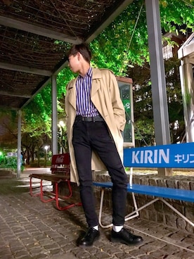 「LouisVuitton」｜「アイテム（トレンチコート）」を使った、riku_koreaさん（メンズ・170cm）の秋コーディネート