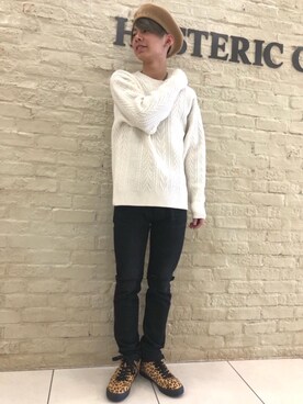 「ビッグサイズコーデ」｜「アイテム（ハンチング/ベレー帽）」を使った、ryoheiさん（メンズ・170cm）の冬コーディネート
