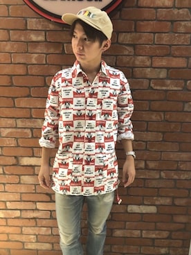 「アイテム（カバーオール、レッド系）」を使った、ryoheiさん（メンズ・170cm）の秋コーディネート