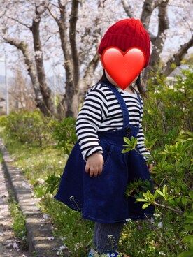 「Moujonjon（ムージョンジョン）のアイテム（デニムスカート）」を使った、ゆめ海さん（レディース・165cm）の春コーディネート