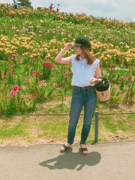 「AVAN LILY（アヴァンリリィ）のアイテム（帽子）」を使った、seetanさん（レディース・153cm）の夏コーディネート