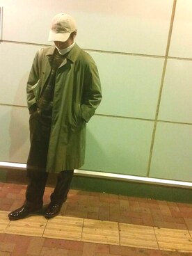 「バーバリー」｜「アイテム（キャップ）」を使った、野口侑恭さん（メンズ・170cm）の冬コーディネート