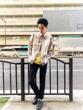「tk.TAKEO KIKUCHI（ティーケータケオキクチ）のアイテム（帽子）」を使った、tk.TAKEOKIKUCHI天王寺ミオさん（メンズ・170cm）の冬コーディネート