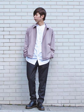「tk.TAKEO KIKUCHI（ティーケータケオキクチ）のアイテム（ブルゾン）」を使った、tk.TAKEOKIKUCHI天王寺ミオさん（メンズ・170cm）の春コーディネート
