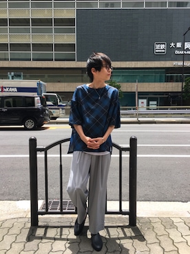 「tk.TAKEO KIKUCHI（ティーケータケオキクチ）のアイテム（シューズ）」を使った、tk.TAKEOKIKUCHI天王寺ミオさん（メンズ・170cm）の春コーディネート