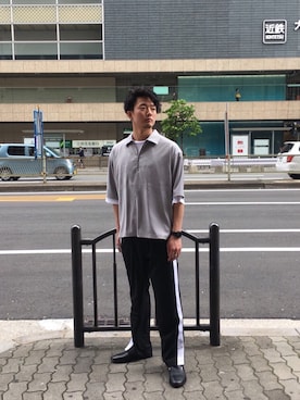 「tk.TAKEO KIKUCHI（ティーケータケオキクチ）のアイテム（シューズ）」を使った、tk.TAKEOKIKUCHI天王寺ミオさん（メンズ・180cm）の春コーディネート