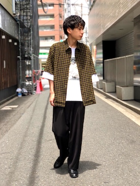 「tk.TAKEO KIKUCHI（ティーケータケオキクチ）のアイテム（シューズ）」を使った、tk.TAKEOKIKUCHI天王寺ミオさん（メンズ・179cm）の夏コーディネート