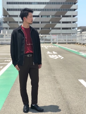 「カラーTシャツ」｜「アイテム（ジャケット/アウター）」を使った、tk.TAKEOKIKUCHI天王寺ミオさん（メンズ・179cm）の夏コーディネート