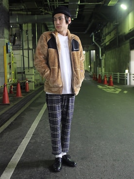 「Champion（チャンピオン）のアイテム（ブルゾン）」を使った、tk.TAKEOKIKUCHI天王寺ミオさん（メンズ・172cm）の秋コーディネート