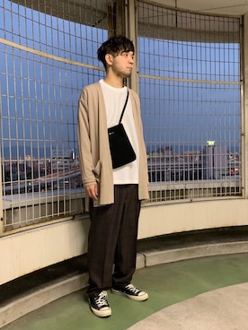 「tk.TAKEO KIKUCHI（ティーケータケオキクチ）のアイテム（バッグ）」を使った、tk.TAKEOKIKUCHI天王寺ミオさん（メンズ・172cm）の冬コーディネート