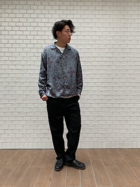 「黒パンツ」｜tk.TAKEOKIKUCHI天王寺ミオさん（メンズ・172cm）の春コーディネート