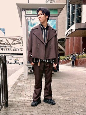 「やっぱりストリートが好き」｜「アイテム（トレンチコート）」を使った、tk.TAKEOKIKUCHI天王寺ミオさん（メンズ・165cm）の秋コーディネート