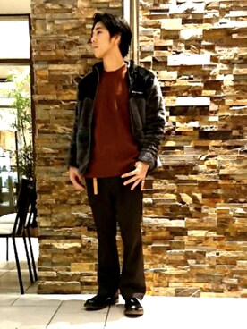 「Champion（チャンピオン）のアイテム（ブルゾン）」を使った、tk.TAKEOKIKUCHI天王寺ミオさん（メンズ・165cm）の秋コーディネート
