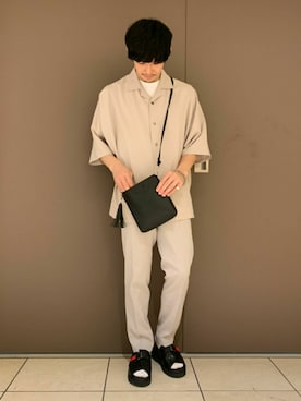「tk.TAKEO KIKUCHI（ティーケータケオキクチ）のアイテム（バッグ）」を使った、tk.TAKEOKIKUCHI天王寺ミオさん（メンズ・165cm）の夏コーディネート