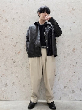 「tk.TAKEO KIKUCHI（ティーケータケオキクチ）のアイテム（アクセサリー）」を使った、tk.TAKEOKIKUCHI天王寺ミオさん（メンズ・165cm）の冬コーディネート