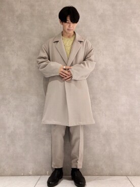 チェスターコートを使った 春ニット のメンズ人気ファッションコーディネート ユーザー ショップスタッフ Wear
