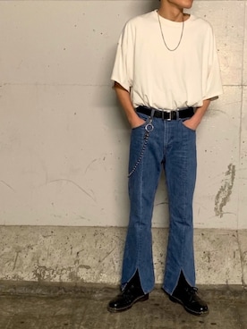 「半袖」｜「アイテム（財布/小物）」を使った、soyaさん（メンズ・176cm）の春コーディネート