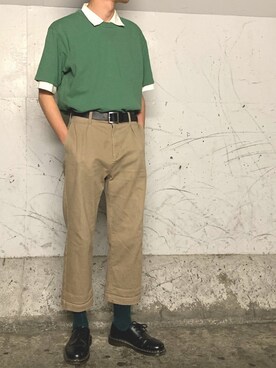 「EMMA  CLOTHES」｜「アイテム（チノパンツ）」を使った、soyaさん（メンズ・176cm）の春コーディネート