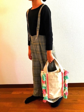 「キッスコーデ」｜「アイテム（オールインワン・サロペット）」を使った、Junさん（キッズ・130cm）の秋コーディネート