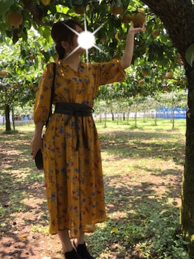 「OZOC（オゾック）のアイテム（シャツワンピース）」を使った、そら♡のあママさん（レディース・158cm）の夏コーディネート