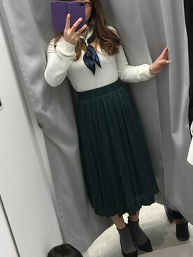「EGOIST（エゴイスト）のアイテム（ニット/セーター）」を使った、そら♡のあママさん（レディース・158cm）の春コーディネート