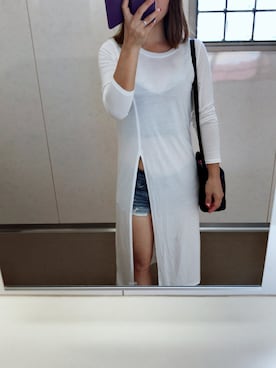 「EGOIST（エゴイスト）のアイテム（Tシャツ/カットソー）」を使った、そら♡のあママさん（レディース・158cm）の夏コーディネート