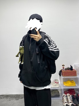 「日系极简」｜「アイテム（おもちゃ）」を使った、NOJOKEさん（メンズ・169cm）の秋コーディネート