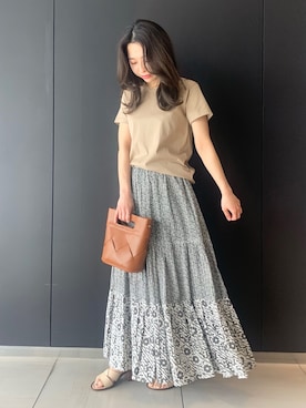 「sara mallika（サラ マリカ）のアイテム（スカート）」を使った、takaokaさん（レディース・158cm）の春コーディネート