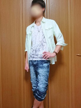 「semantic design（セマンティックデザイン）のアイテム（Tシャツ/カットソー）」を使った、ハリネズミさん（メンズ・178cm）の秋コーディネート