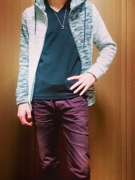 「semantic design（セマンティックデザイン）のアイテム（Tシャツ/カットソー）」を使った、ハリネズミさん（メンズ・178cm）の秋コーディネート