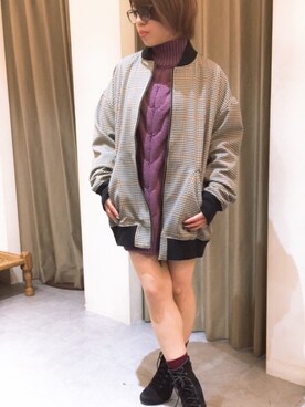 「GGD（ジージーディー）のアイテム（ジャケット/アウター）」を使った、HVC武蔵小山店さん（レディース・149cm）の秋コーディネート