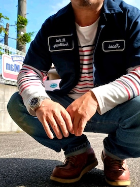 「CiNTAS（シンタス）のアイテム」を使った、brigekさん（メンズ・165cm）の春コーディネート