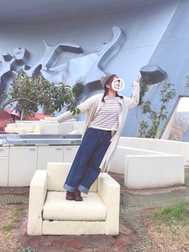 「rps（アールピーエス）のアイテム（ニットキャップ/ビーニー）」を使った、m a r uさん（レディース・153cm）の春コーディネート