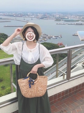 「夢展望（ユメテンボウ）のアイテム（帽子）」を使った、m a r uさん（レディース・153cm）の夏コーディネート