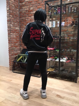 「長袖シャツ」｜「アイテム（ブルゾン）」を使った、Nomoさん（レディース・154cm）の秋コーディネート