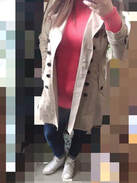 「MANGO（マンゴ）のアイテム（トレンチコート）」を使った、あっとぅぅんさん（レディース・165cm）の春コーディネート