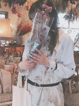 「アイテム（シャツワンピース）」を使った、우 에 다 🐼さん（レディース・156cm・10代）の春コーディネート