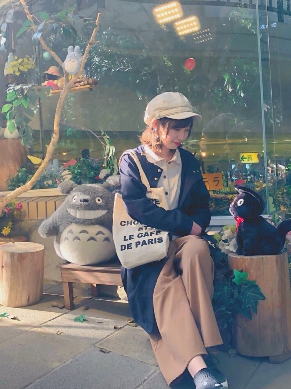 「カジュアルコーデ、リネンシャツ、カフェスタイル、プチプラ」｜「no brandのアイテム（キャスケット、ベージュ系）」を使った、우 에 다 🐼さん（レディース・156cm）の春コーディネートの1枚目の写真
