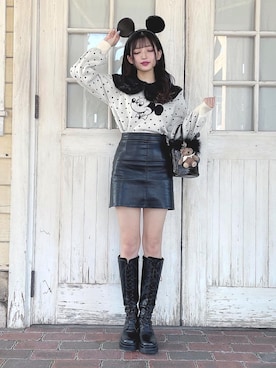 「FEKETE（フェケテ）のアイテム（ブーツ）」を使った、りちゃんだよさん（レディース・155cm）の冬コーディネート