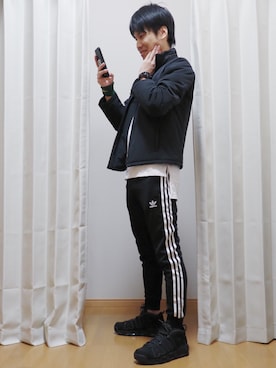 「instagramフォローお願いします」｜「アイテム（ダウンジャケット/コート）」を使った、AVANT-GARDE KENTAさん（メンズ・174cm）の冬コーディネート
