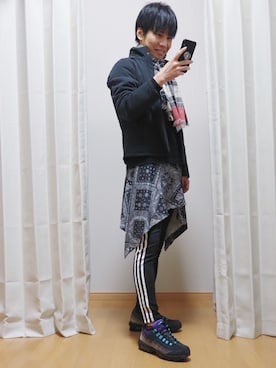 「instagramフォローお願いします」｜「アイテム（ダウンジャケット/コート）」を使った、AVANT-GARDE KENTAさん（メンズ・174cm）の冬コーディネート