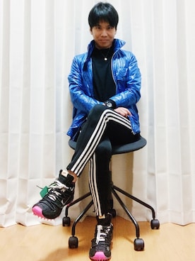 「オフホワイト」｜「アイテム（ナイロンジャケット）」を使った、AVANT-GARDE KENTAさん（メンズ・174cm）の春コーディネート