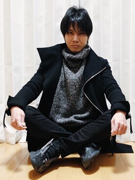 「instagramフォローお願いします」｜「アイテム（その他アウター）」を使った、AVANT-GARDE KENTAさん（メンズ・174cm）の冬コーディネート