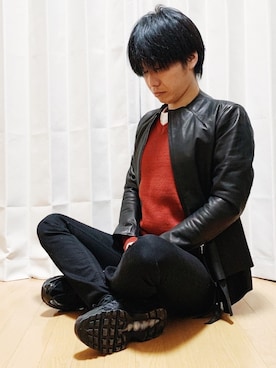 「instagramフォローお願いします」｜「アイテム（スニーカー）」を使った、AVANT-GARDE KENTAさん（メンズ・174cm）の冬コーディネート