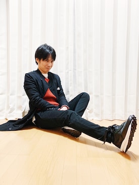 「instagramフォローお願いします」｜「アイテム（その他アウター）」を使った、AVANT-GARDE KENTAさん（メンズ・174cm）の春コーディネート