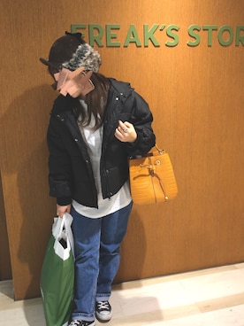 「RAY CASSIN（レイカズン）のアイテム（ダウンジャケット/コート）」を使った、asuuukaさん（レディース・161cm）の冬コーディネート